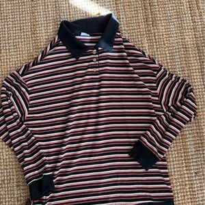 Striped Long Sleeve Polo Shirt